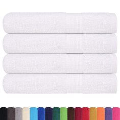 Vidaxl Brisače 4 kos bela 100x200 cm 360 g/m² 100% bombaž
