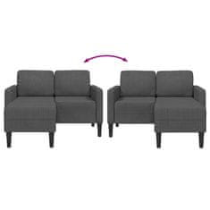 Vidaxl 2-sedežni kavč z ležiščem v obliki črke L temno siva 125 cm