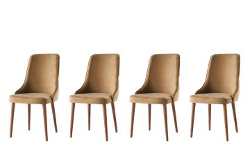 Woody Fashion Komplet stolov (4 deli), Seyhan - Rjava - 1