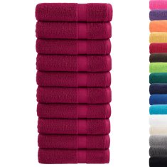 Vidaxl Premium brisače SOLUND 10 kos bordo 50x100 cm 600 g/m2
