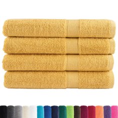 Vidaxl Premium brisače SOLUND 4 kosi zlata 100x200 cm 600 g/m2