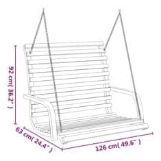Vidaxl Gugalna klop trden ukrivljen les s tikovino 126x63x92 cm