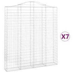 Vidaxl Obokane gabion košare 7 kos 200x30x220/240 cm pocinkano železo