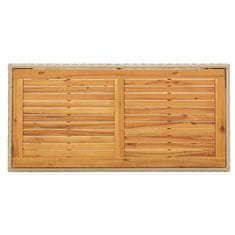 Vidaxl Vrtna miza bež 123x60x74 cm poli ratan in trden akacijev les