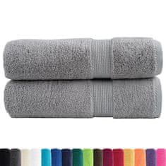 Vidaxl Premium kopalne brisače SOLUND 2 kosa siva 100x150 cm 600 gsm