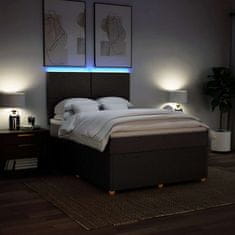 Vidaxl Box spring postelja z vzmetnico temno rjava 140x200 cm blago