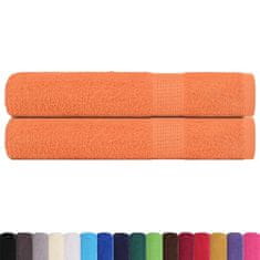 Vidaxl Brisače 2 kos oranžna 100x200 cm 360 g/m² 100% bombaž