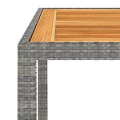 Vidaxl Vrtna miza siva 90x90x75 cm poli ratan