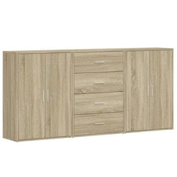 Vidaxl Komoda 3 kosi sonoma hrast 60x31x84 cm inženirski les