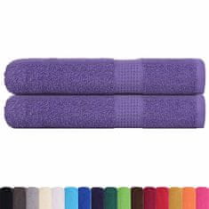 Vidaxl Brisače za savno 2 kos vijolična 80x200 cm 360 g/m² 100% bombaž
