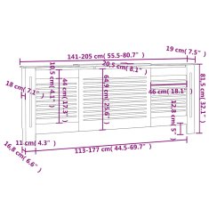 Vidaxl Pokrov za radiator MDF siv 205 cm
