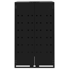 Vidaxl Lopa za smetnjak za 1 smetnjak črna 69x79x117 cm jeklo