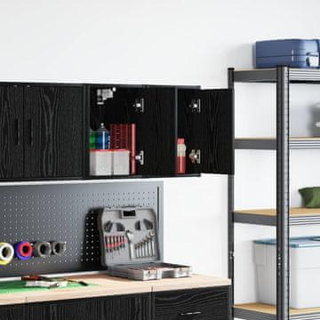 Vidaxl vidaXL Stenske omarice za garažo 2 kosa črne lepljene lesene