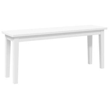 Vidaxl klop 110 cm Bela masivna lesena guma