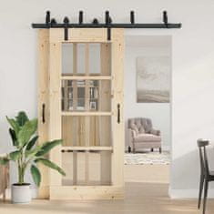 Vidaxl Komplet opreme za drsna vrata 183 cm jeklo črne barve