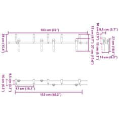 Vidaxl Komplet opreme za drsna vrata 183 cm jeklo črne barve