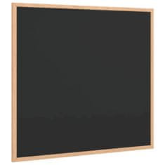 Vidaxl Kredna tabla z okvirjem iz masivnega borovega lesa črna 60x55cm