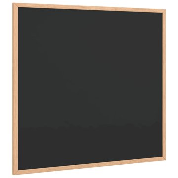 Vidaxl Kredna tabla z okvirjem iz masivnega borovega lesa črna 60x55cm