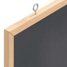 Vidaxl Kredna tabla z okvirjem iz masivnega borovega lesa črna 60x55cm