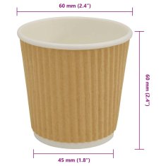 Vidaxl Papirnate skodelice za kavo 1000 kosov 4oz 100ml Brown