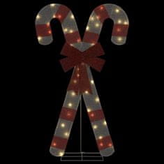 Vidaxl Božična dekoracija Candy Cane 50 LEDs Warm White