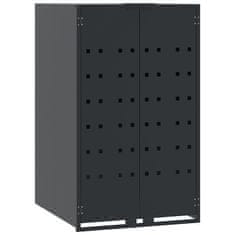 Vidaxl Lopa za smetnjak za 3 smetnjake antracitna 207x79x117 cm jeklo