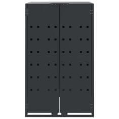 Vidaxl Lopa za smetnjak za 3 smetnjake antracitna 207x79x117 cm jeklo
