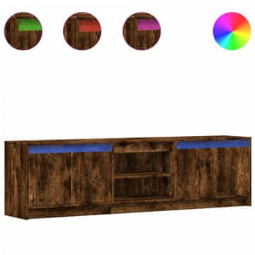 Vidaxl TV omarica LED dimljeni hrast 180x34x50 cm inženirski les