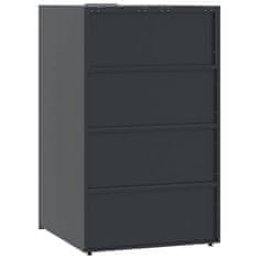 Vidaxl Lopa za smetnjak za 6 smetnjakov antracitna 414x79x117 cm jeklo
