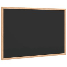 Vidaxl Kredna tabla z okvirjem iz masivnega borovega lesa črna 60x40cm