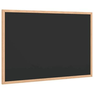 Vidaxl Kredna tabla z okvirjem iz masivnega borovega lesa črna 60x40cm