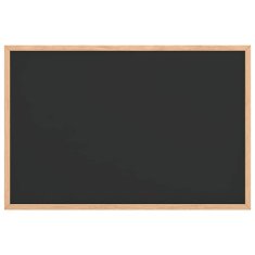 Vidaxl Kredna tabla z okvirjem iz masivnega borovega lesa črna 60x40cm