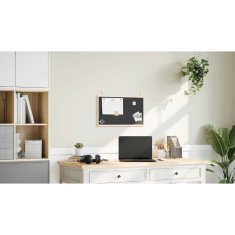 Vidaxl Kredna tabla z okvirjem iz masivnega borovega lesa črna 60x40cm