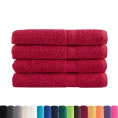 Vidaxl Premium brisače SOLUND 4 kos rdeča 100x200 cm 600 g/m2