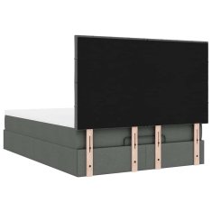 Vidaxl Otomanska postelja z vzmetnico siv 140x200 cm blago