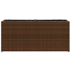 Vidaxl Vrtna korita z 2 loncema 2 kosa rjava 90x20x40 cm poli ratan