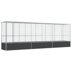Vidaxl Voliera s podaljškom srebrna 626,5x107x212 cm jeklo