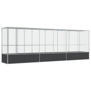 Vidaxl Voliera s podaljškom srebrna 626,5x107x212 cm jeklo