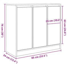 Vidaxl Komoda rjav hrast 85x34x76 cm inženirski les