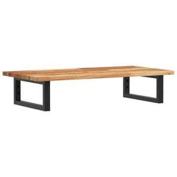 Vidaxl Stenska polica za umivalnik jeklo in trden akacijev les