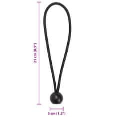 Vidaxl Bungee elastične vrvi z žogico 25 kosov 21 x 0,5 cm