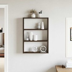 Vidaxl Stenska polica dimljen hrast 43x9x60 cm inž. les