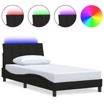 Vidaxl Posteljni okvir brez vzmetnice Hanko črn 100x200 cm blago