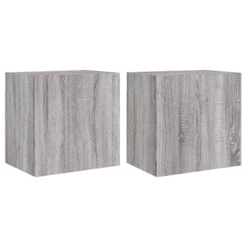 Vidaxl Stenske TV omarice 2 kosa siva sonoma 40,5x30x40 cm inž. les