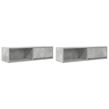 Vidaxl TV omarica 2 kosa betonsko siva 100x31x25,5 cm inženirski les