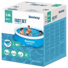 Vidaxl Fast Set Napihljiv bazen okrogel 244x66 cm 57265