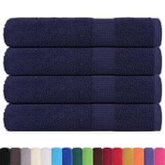 Vidaxl Brisače 4 kos modra 100x200 cm 360 g/m² 100% bombaž