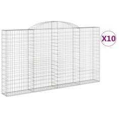 Vidaxl Obokane gabion košare 10kosi 300x30x160/180 cm pocinkano železo
