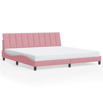Vidaxl Posteljni okvir brez vzmetnice Hanko roza 200x200 cm žamet