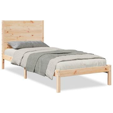 Vidaxl Daljši posteljni okvir brez vzmetnice 90x220 cm trden les